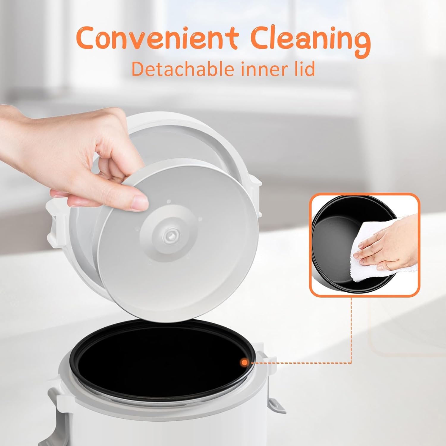 Rice Cooker Small 1-1.5 Cups Uncooked(3 Cups Cooked), Mini Rice Cooker with Removable Nonstick Pot, One TouchKeep Warm Function, Travel Rice Cooker for Soup Grain Oatmeal Veggie, White