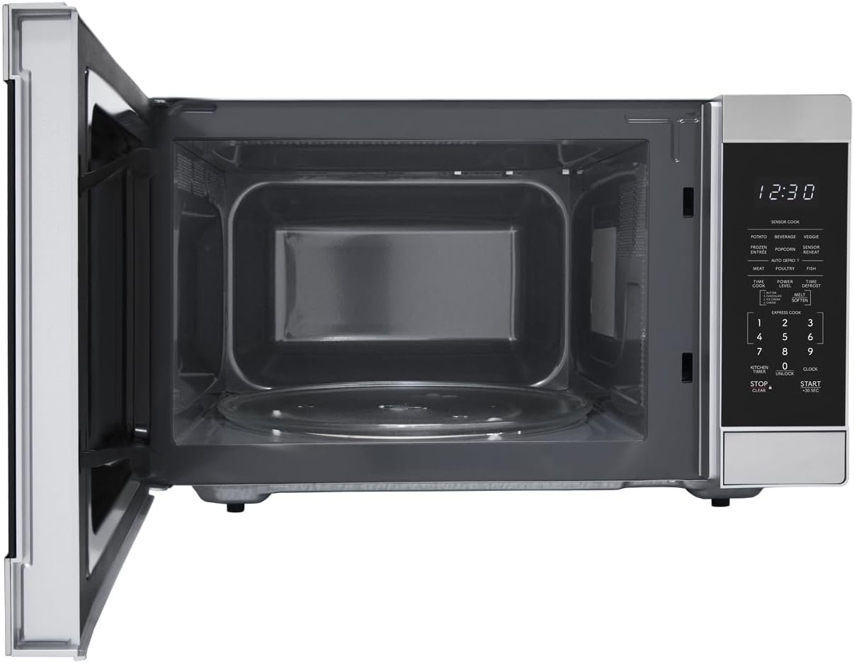 SHARP Countertop Microwave Oven with Removable 13.6 Carousel Turntable, 1100 Watt, 1.6 Cubic Feet, Stainless Steel SMC1662KS cu. ft, CuFt, Stainless