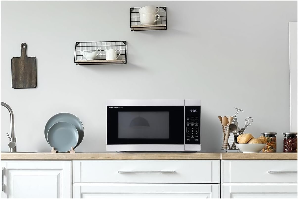 SHARP SMC1161KB Countertop Microwave Oven with Removable 12.4 Carousel Turntable, 1.1 Cubic Feet, 1000 Watt CuFt, Black