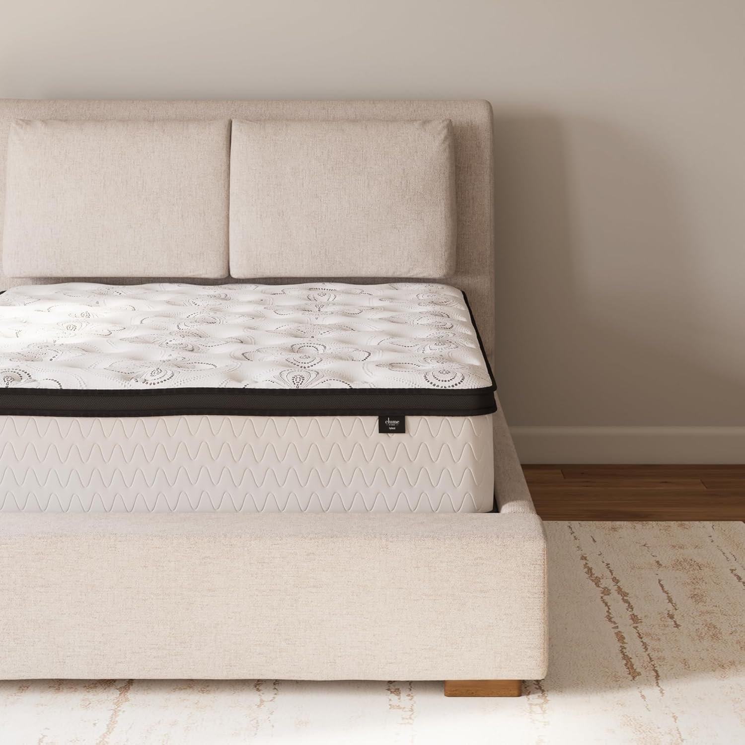 Signature Design by Ashley King Size Chime 12 Inch Medium Firm Hybrid Mattress with Cooling Gel Memory Foam for Pressure Relief