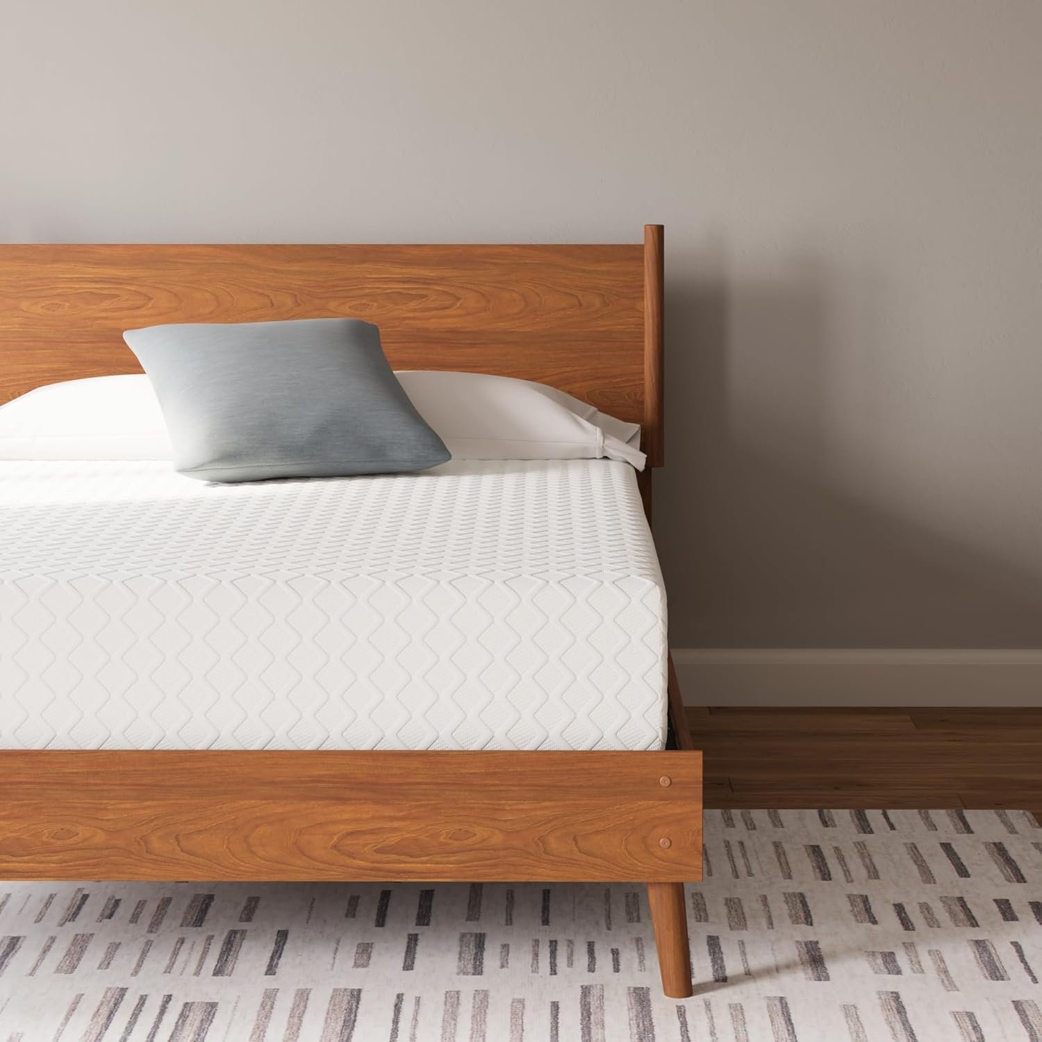 Signature Design by Ashley Queen Size Chime 12 Inch Medium Firm Memory Foam Mattress with Green Tea  Charcoal Gel for Pressure Relief
