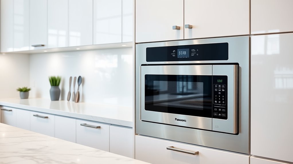 sleek panasonic built in microwaves