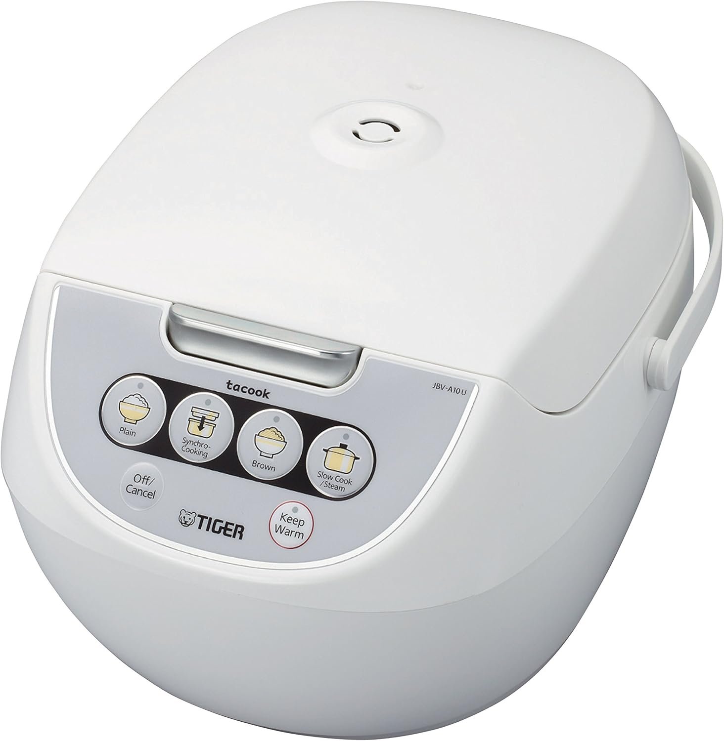 TIGER JBV-A18U 10-Cup (Uncooked) Micom Rice Cooker and Warmer with Tacook Food Steamer Cooking Tray Technology, White TIGER JBV-A18U 10-Cup (Uncooked) Micom Rice Cooker and Warmer with Tacook Food Steamer Cooking Tray Technology, White