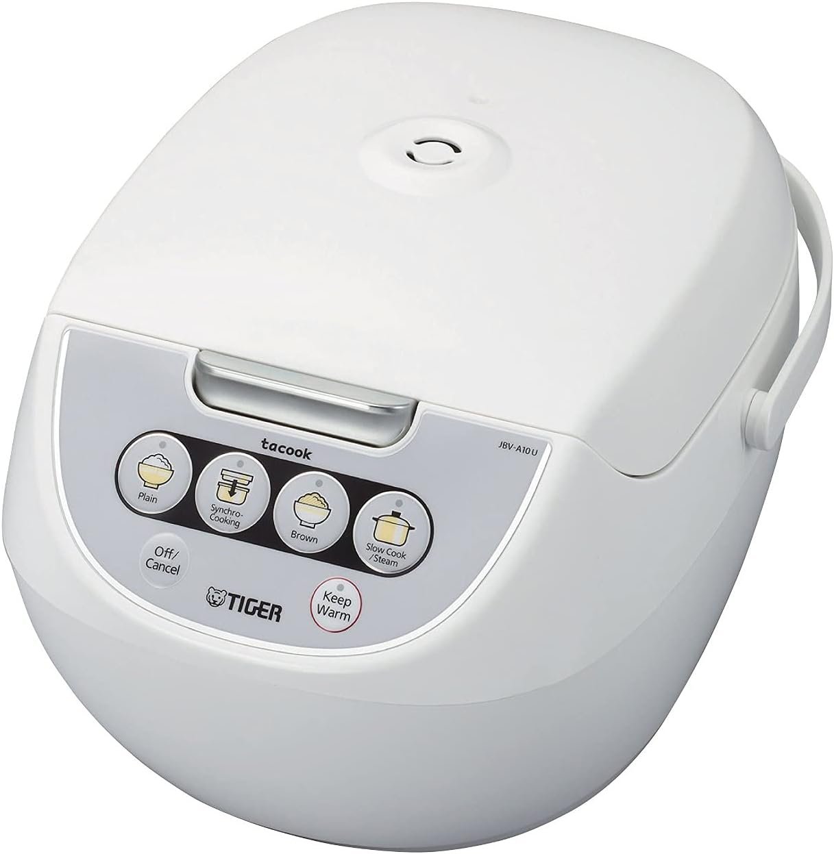 TIGER JBV-A18U 10-Cup (Uncooked) Micom Rice Cooker and Warmer with Tacook Food Steamer Cooking Tray Technology, White TIGER JBV-A18U 10-Cup (Uncooked) Micom Rice Cooker and Warmer with Tacook Food Steamer Cooking Tray Technology, White
