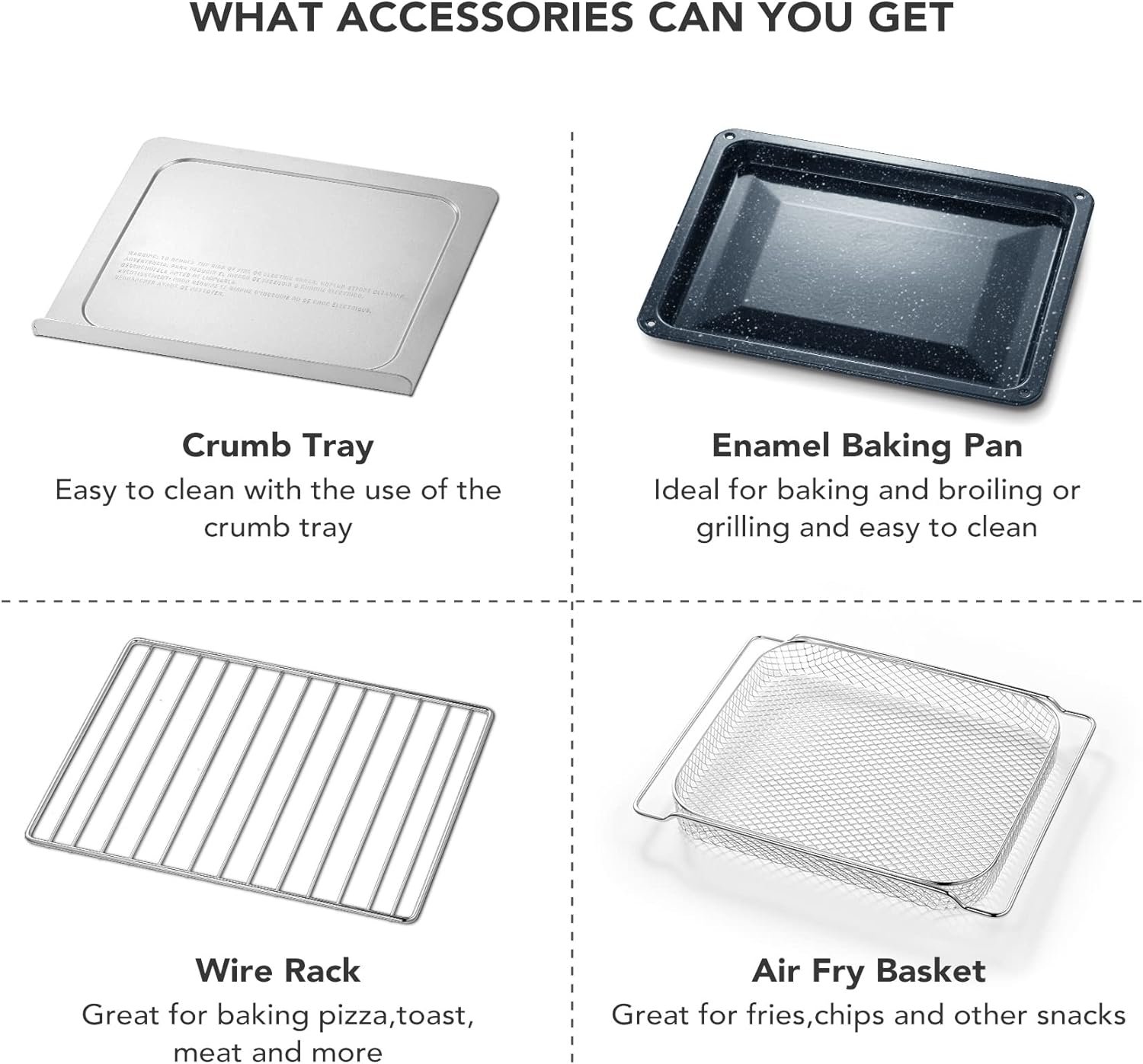 VAL CUCINA Retro Style Infrared Ultra-Quick Air Fryer Toaster Oven, Multifunctional 10-in-1 XL Countertop Convection Oven, 6-Slice Toast, 12-Inch Pizza, Enamel Baking Pan for Easy Cleaning, with Bake, Toast, Roast, Broil, Pizza, Reheat, Slow Cook, Dehydrate, Included Accessories and Authentic Chef Recipe Guide, Green Color