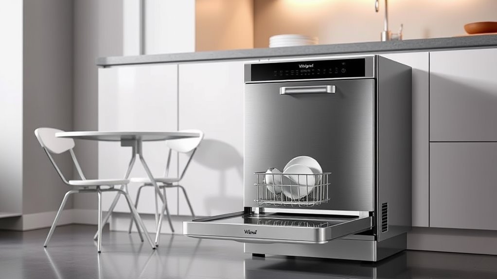 whirlpool portable dishwasher attributes
