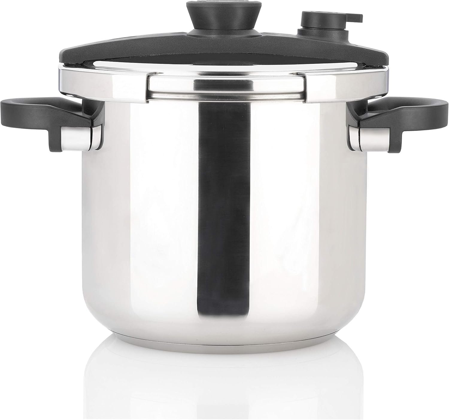Zavor EZLock Stove Top Pressure Cooker 7 Quart - Stainless Steel, Multi Pressure Levels, Easy Locking, Induction Ready, Digital Cookbook  Steamer Basket | Olla de Presion Acero Inoxidable
