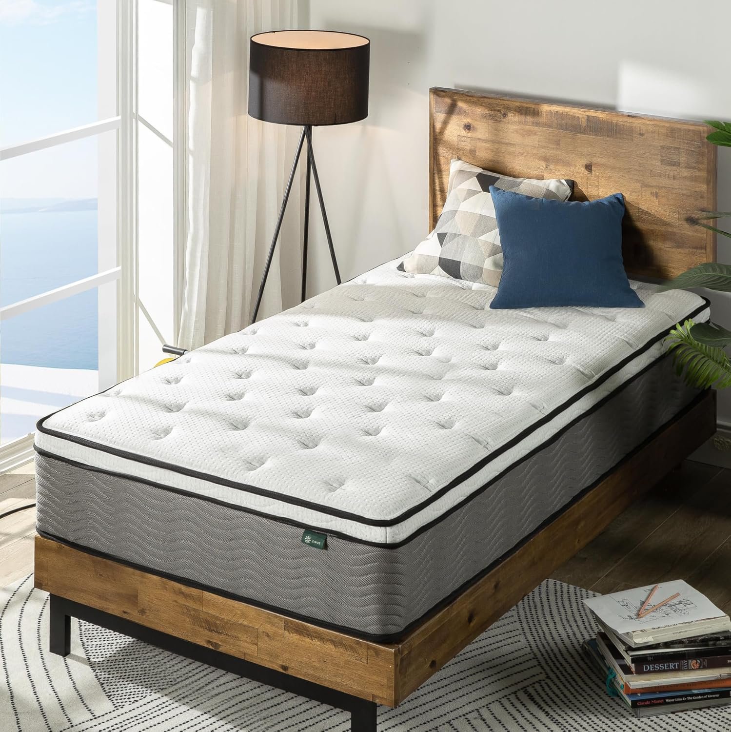 ZINUS 12 Inch True Support Hybrid Mattress [New Version], King, Fiberglass Free, Medium Feel, Motion Isolation, Certified Safe Foams  Fabric, Mattress in A Box
