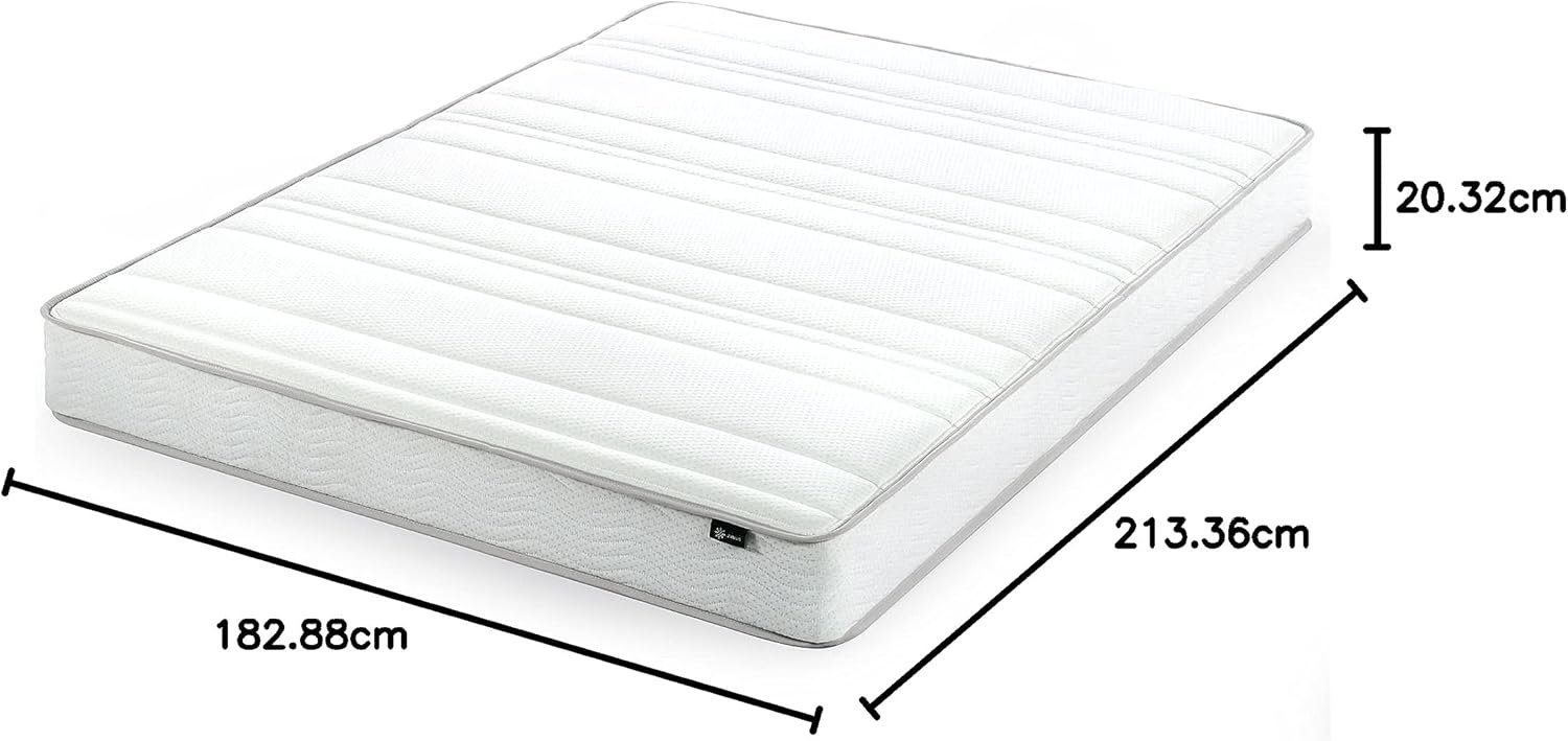 ZINUS 6 Inch Foam and Spring Hybrid Mattress [New Version], Twin, Medium Firmness, Durable Support, Certified Safe Foams  Fabric, Mattress in A Box