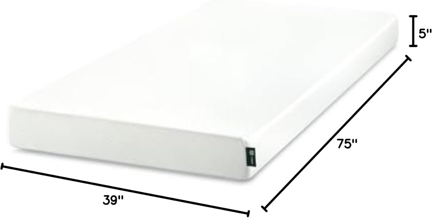 ZINUS 6 Inch Green Tea Memory Foam Mattress [New Version], Twin, Fiberglass free, Medium Firm Feel, Zoned Pressure Relief, Certified Safe Foams  Fabric, Mattress in A Box