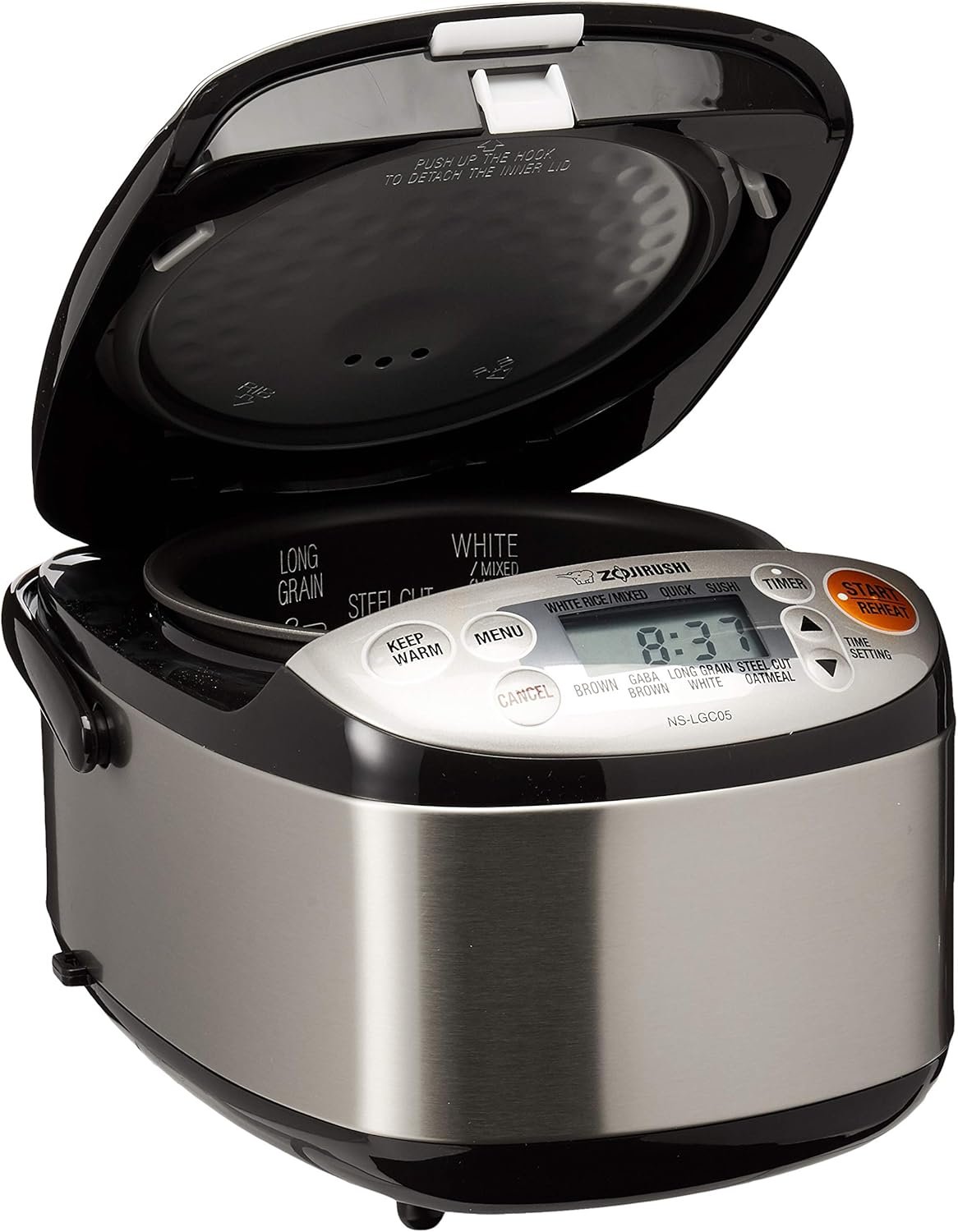Zojirushi NP-HCC10XH Induction Heating System Rice Cooker and Warmer, 1 L, Stainless Dark Gray